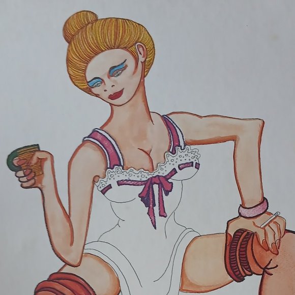 1978 Artist: Ferdie Pacheco - Vintage unframed print "Open For Business" 1978